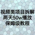 (6693期)视频类项目拆解,两天50W播放,保姆级教程