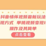 (6683期)抖音情怀视频最新玩法,多种变现方式,单挑视频变现1000+,操作及其简单