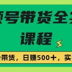 (6651期)收费1980的视频号带货保姆级全实操教程,0粉带货