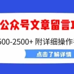 (6650期)外面卖2980的代开公众号留言功能技术, 一单500-25000+,附超详细操作手册