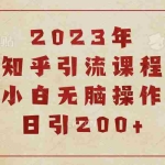 (6640期)2023知乎引流课程,小白无脑操作日引200+