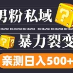 (6677)男粉项目,一个作品变现1000+,新渠道新玩法,一部手机实现月入过万