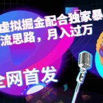 (6661期)小红书虚拟掘金配合独家首发暴力引流思路,月入过万