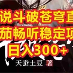 (6584期)小说斗破苍穹直播,番茄畅听日入300+稳定项目