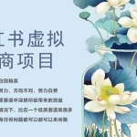 (6607期)小红书虚拟电商从0到1,让你从小白到精英(20节实操课程)