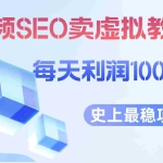 (6509期)视频SEO出售虚拟产品 每天稳定2-5单 利润1000+ 史上最稳定私域变现项目