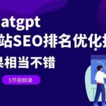 (6544期)利用chatgpt操作网站SEO排名优化技术:实战效果相当不错(5节视频课)