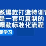 (6478期)淘系爆款打造特训营:这是一套可复制的打爆款标准化流程