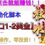 (6462期)最新国外点金项目,自带自动化脚本 单窗口1-2美元,可批量日入500美金0投资