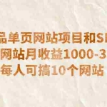 (6503期)暴利单品单页网站项目和SEO策略  每个网站月收益1000-3000  每人可搞10个