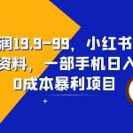 (6495期)一单利润19.9-99,小红书卖教资考试资料,一部手机日入600(教程+资料)