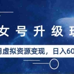 (6436期)美女号升级玩法,利用虚拟资源变现,日入600+(教程+素材)