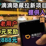 （6360期）滴滴隐藏拉新项目，专门拉老用户一单20-50元奖励，提供入口和玩法教程