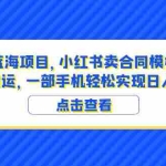 (6335期)蓝海项目 小红书卖合同模板 无脑搬运 一部手机日入500+(教程+4000份模板)