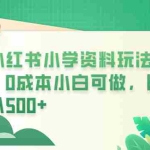 (6249期)小红书小学资料玩法,0成本小白可做日入500+(教程+资料)
