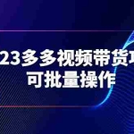 (6216期)2023多多视频带货项目,可批量操作【保姆级教学】