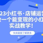 (6127期)2023小红书·店铺运营课,教你做一个能变现的小红书店铺,20节-实战教学