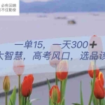 (6077期)一单15,一天300+,小商品大智慧,高考风口,选品该怎么布局