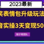 （6069期）搞笑表情包升级玩法，简单操作，抖音实操3天变现500+