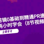 (6055期)短视频剪辑0基础到精通PR速成教学:最快可两小时学会(8节视频课程)