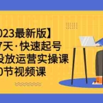 (6046期)【2023最新版】新手7天·快速起号:dou+投放运营实操课(40节视频课)