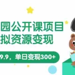 (5955期)幼儿园公开课项目,虚拟资源变现,一单19.9,单日变现300+(教程+资料)