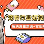 (5925期)宠物/行业短视频运营  流量增长的一层窗户纸  解决流量焦虑+实现降本增效