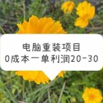 (5882期)电脑系统重装项目,0成本一单利润20-30