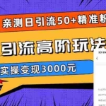 (5739期)实测日引50+精准粉,闲鱼引流高阶玩法3.0,实操变现3000元