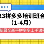 (5684期)2023拼多多培训班合集(1-4月),最新最全新手拼多多上手课程!