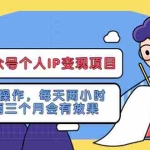 (5456期)网创公众号个人IP变现项目:新手可操作,每天两小时,坚持两三个月会有效果