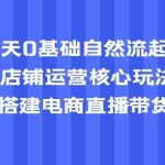 (5350期)7天0基础自然流起号,店铺运营核心玩法,0-1搭建电商直播带货账号