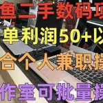 (5275期)闲鱼二手数码项目,个人副业低保收入一单50+以上,工作室批量放大操作