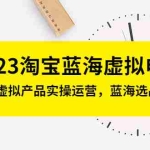 (5164期)2023淘宝蓝海虚拟电商,日入300+虚拟产品实操运营,蓝海选品+案例拆解