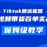 (5162期)Tiktok精选联盟·短视频带货百单实战营 保姆级教学 快速成为Tiktok带货达人