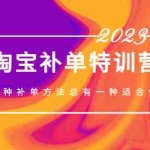 (5095期)2023最新淘宝补单特训营,8种补单方法总有一种适合你!