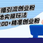 (5083期)外面收费3980的无人直播引流创业粉落地实操玩法,单日引100+精准创业粉