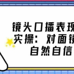 （5047期）镜头口播表现力·提升实操：对面镜头轻松自然自信口播（23节课）
