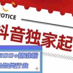 (4906期)抖音独家起号,一天引流500+精准粉,适合各类行业(9节视频课)