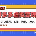 (4824期)拼多多虚拟变现项目:讲解开店流程-实操-选品-上架-自动发货等(无中创水印)