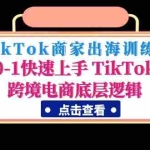 (4795期)TikTok商家出海训练营:0-1快速上手 TikTok跨境电商底层逻辑(无中创水印)