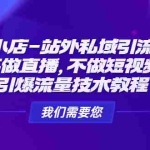 (4673期)抖音小店-站外私域引流玩法:不做直播,不做短视频,引爆流量技术教程
