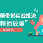 (4649期)抖音视频带货实战投流,提升视频播放量,增加销售轻松出单!