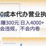 (4632期)高利润0成本代办营业执照项目:一单赚300元 日入4000+不会违规,不会内卷