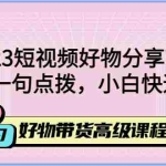 (4620期)2023短视频好物分享带货,好物带货高级课程,轻松一句点拨,小白快速上手
