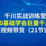 (4617期)千川实战训练营:带你0基础学会巨量千川投放,助力短视频带货(21节完整…