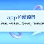 （4597期）app拉新项目：适合个人创业者、本地化团队、门店老板、门店服务营销公司