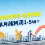 (4530期)小红书虚拟资料号-变现项目:单号单月纯利润1-5w+实操玩法分享