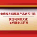 (4505期)电商高利润爆款产品定价打法:实现利润最大化  如何赚到三百万