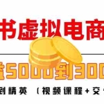 (4454期)小红书虚拟电商项目:从小白到精英 月收益5000到30000 (视频课程+交付手册)